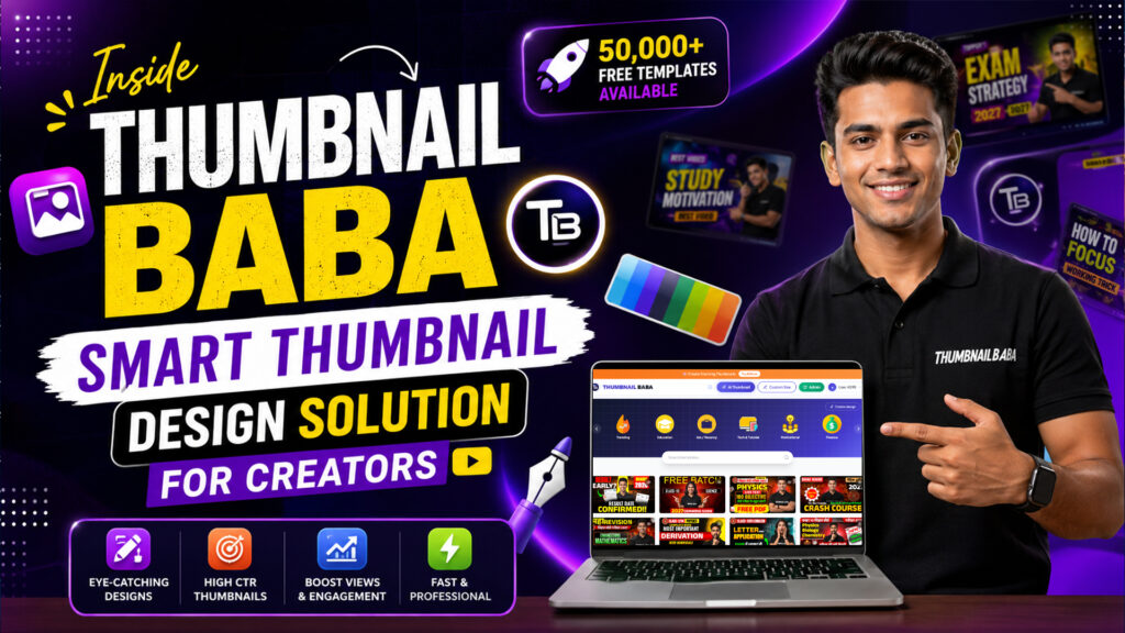 Thumbnail Baba smart thumbnail design solution for creators with professional high CTR YouTube thumbnail services